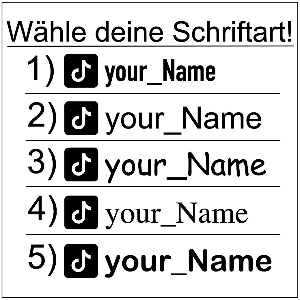 Autoaufkleber mit TikTok-Namen (2 Stk)