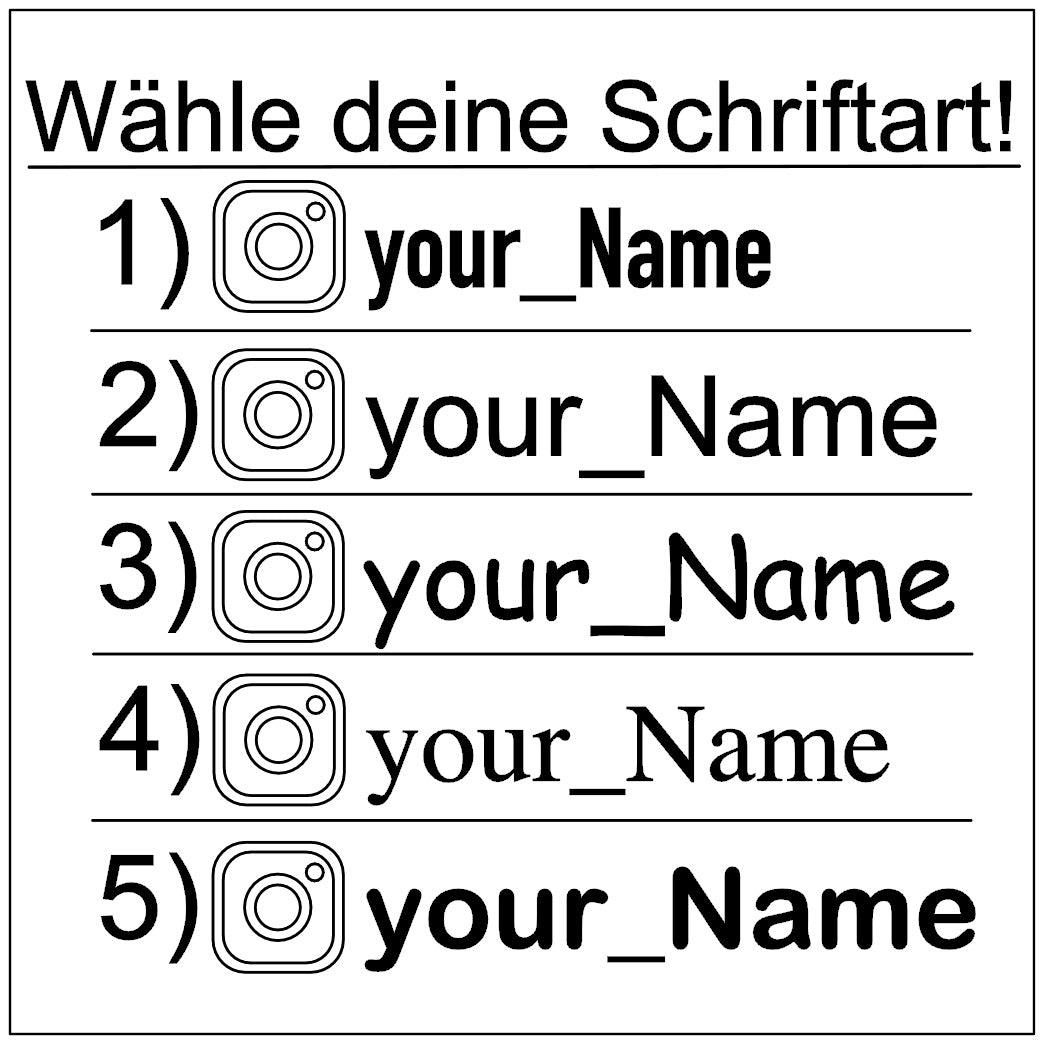 Autoaufkleber mit Instagram-Namen (2Stk)