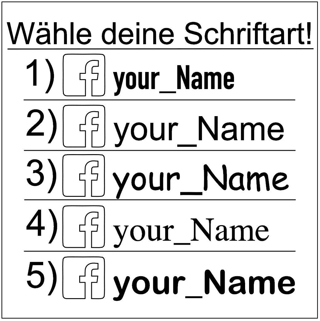 Autoaufkleber mit Facebook-Namen (2 Stk)