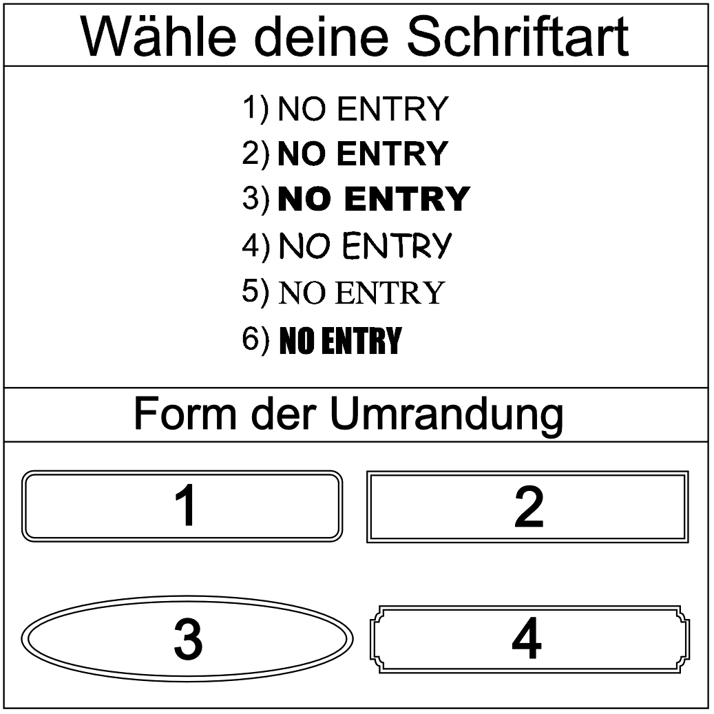 Hinweis-Aufkleber „No entry“