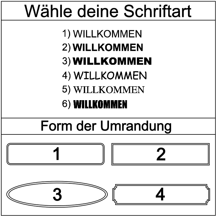 Hinweis-Aufkleber „Willkommen“
