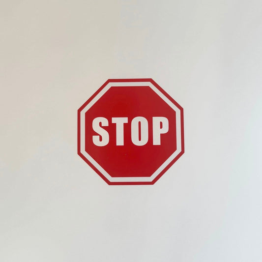 Hinweis-Aufkleber „STOP“