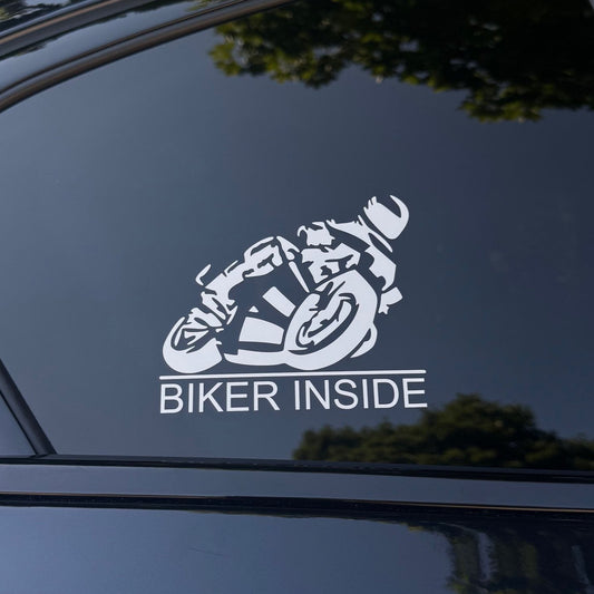 Autoaufkleber „Biker Inside“