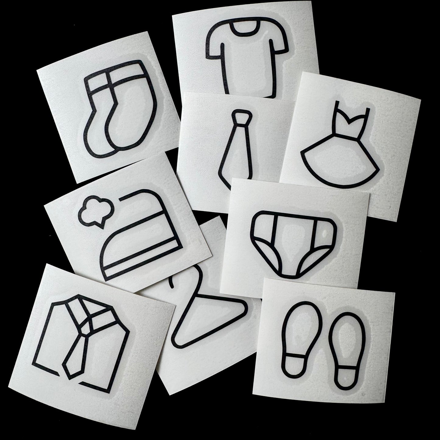 Symbol-Aufkleber Set „Wäsche & Kleidung“