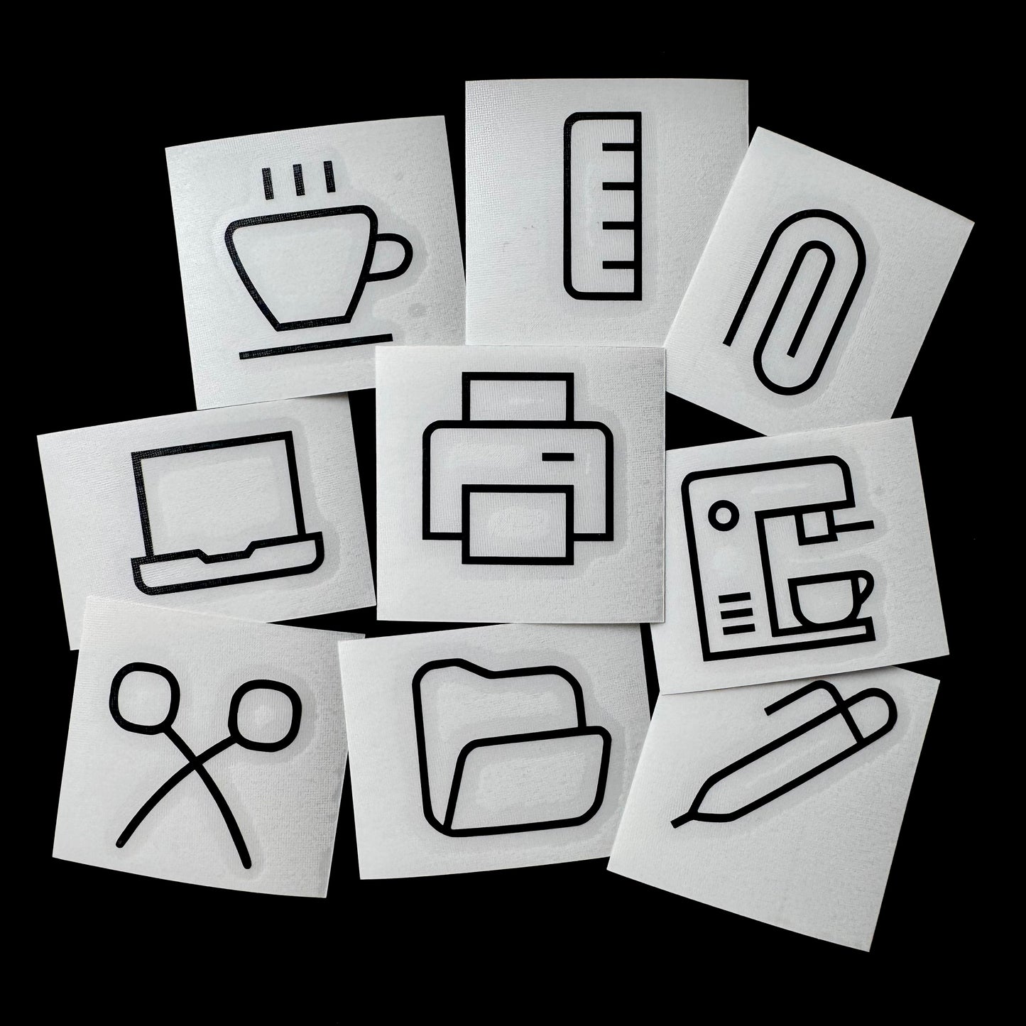 Symbol-Aufkleber Set „Büro & Ordnung“