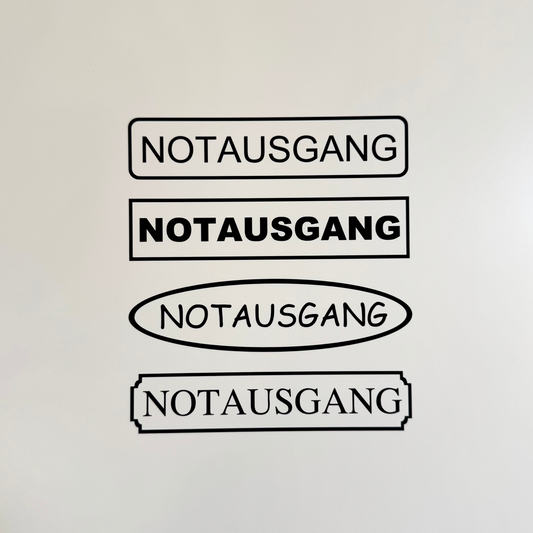 Hinweis-Aufkleber „Notausgang“