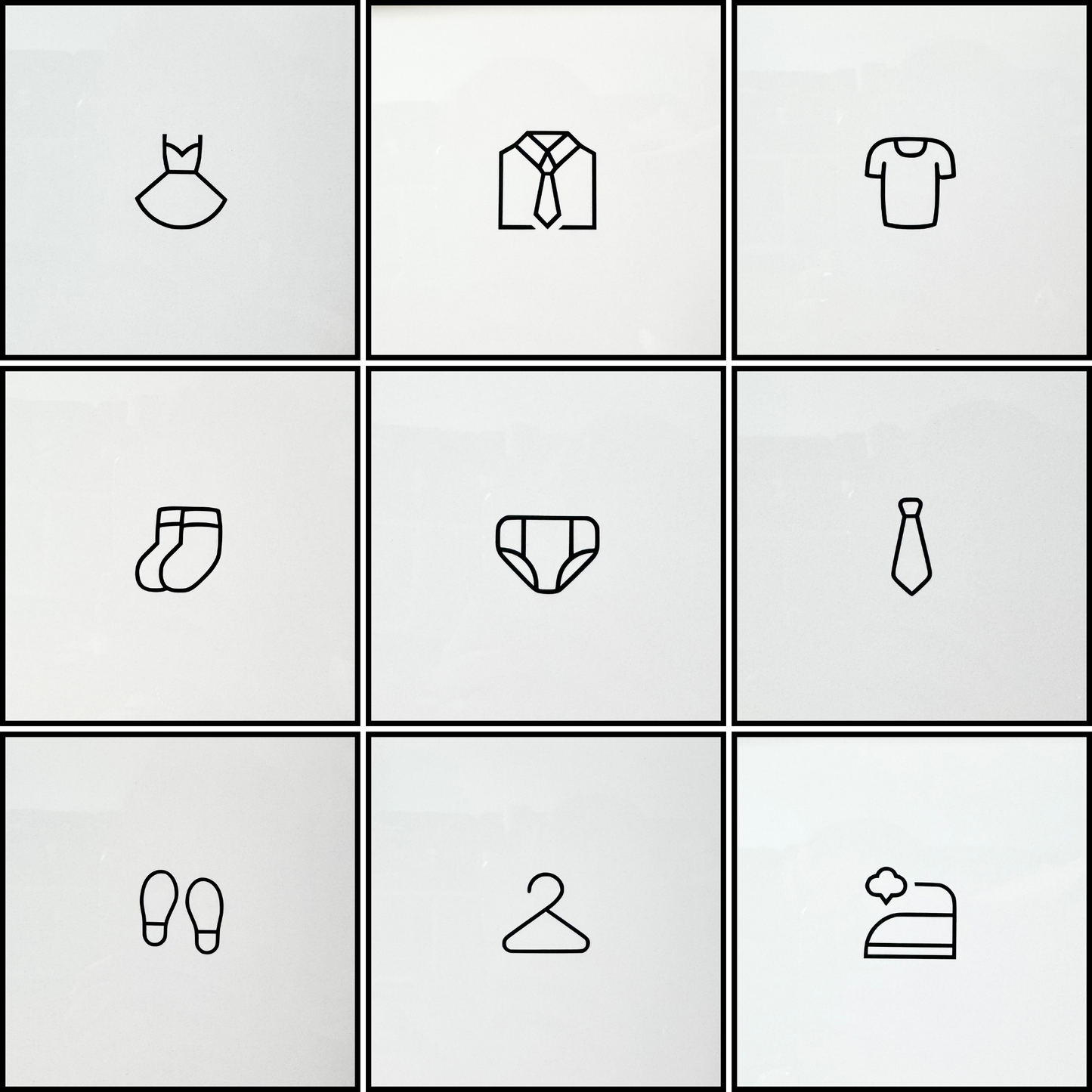 Symbol-Aufkleber Set „Wäsche & Kleidung“