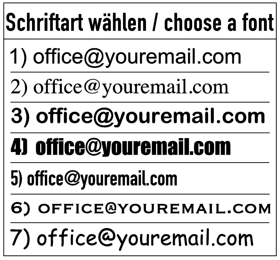 Autoaufkleber mit Wunsch-E-Mail