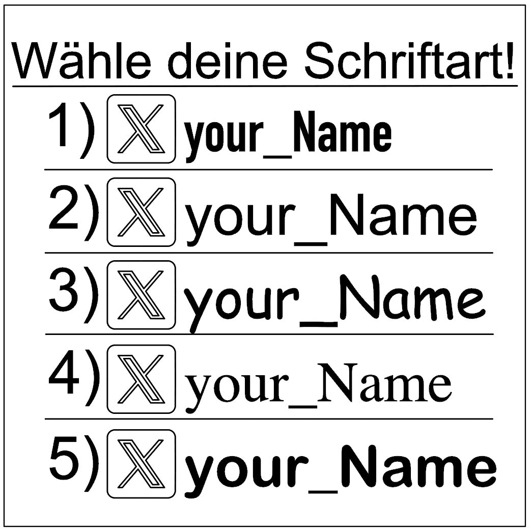 Autoaufkleber mit X-Username (2 Stk)