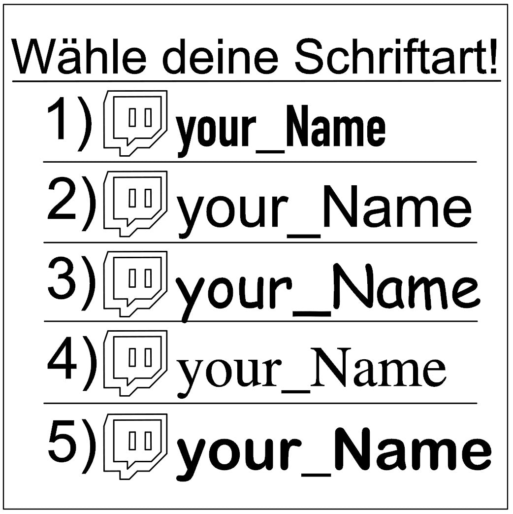 Autoaufkleber mit Twitch-Namen (2 Stk)