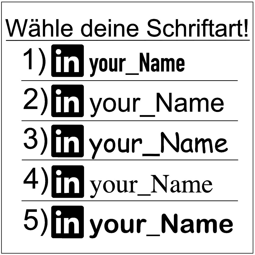 Autoaufkleber mit LinkedIn-Name (2 Stk)