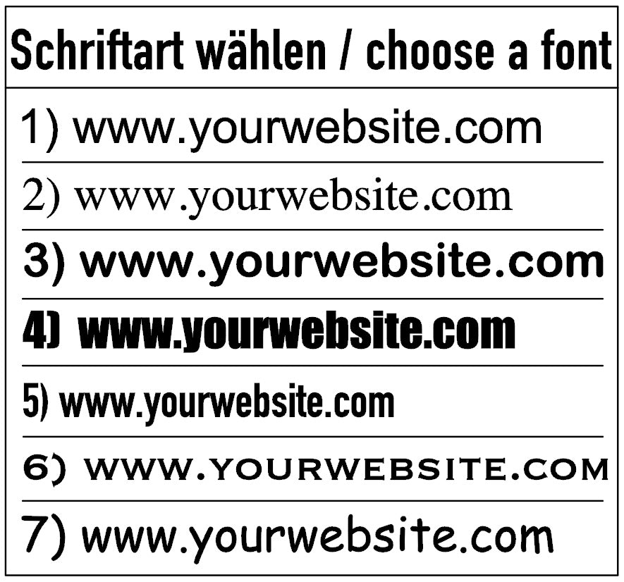 Autoaufkleber mit Wunsch-Domain