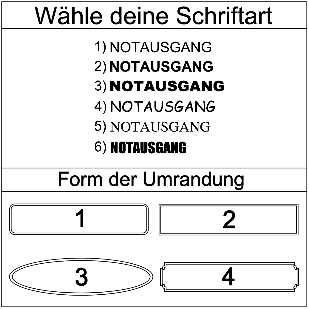 Hinweis-Aufkleber „Notausgang“