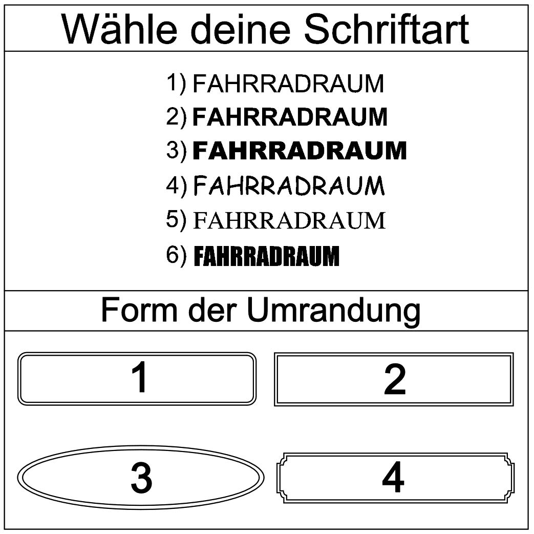 Hinweis-Aufkleber „Fahrradraum“