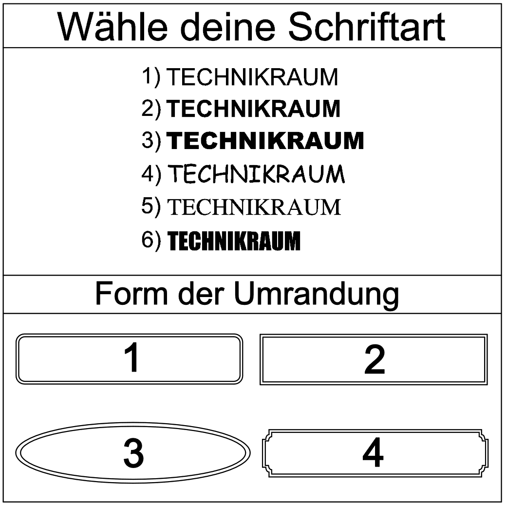 Hinweis-Aufkleber „Technikraum“