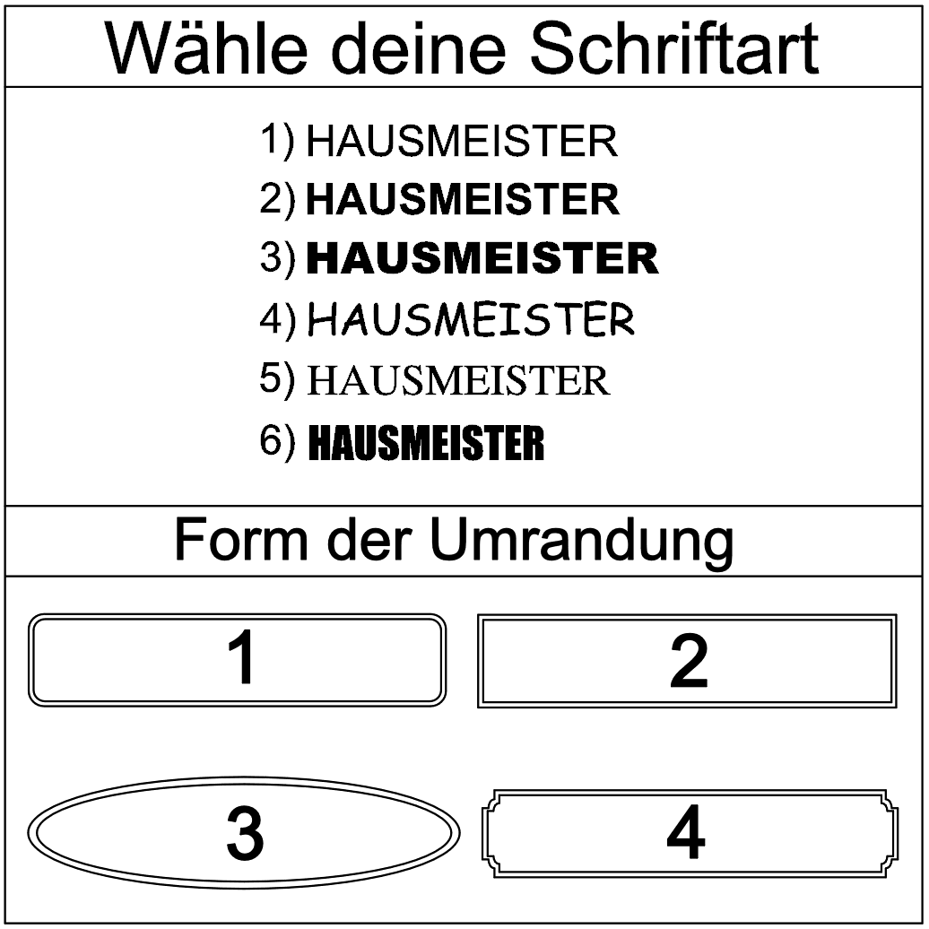 Hinweis-Aufkleber „Hausmeister“