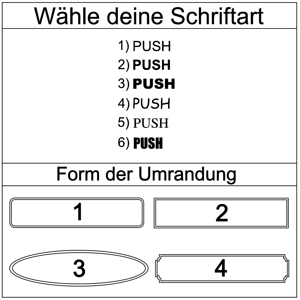 Hinweis-Aufkleber „Push“