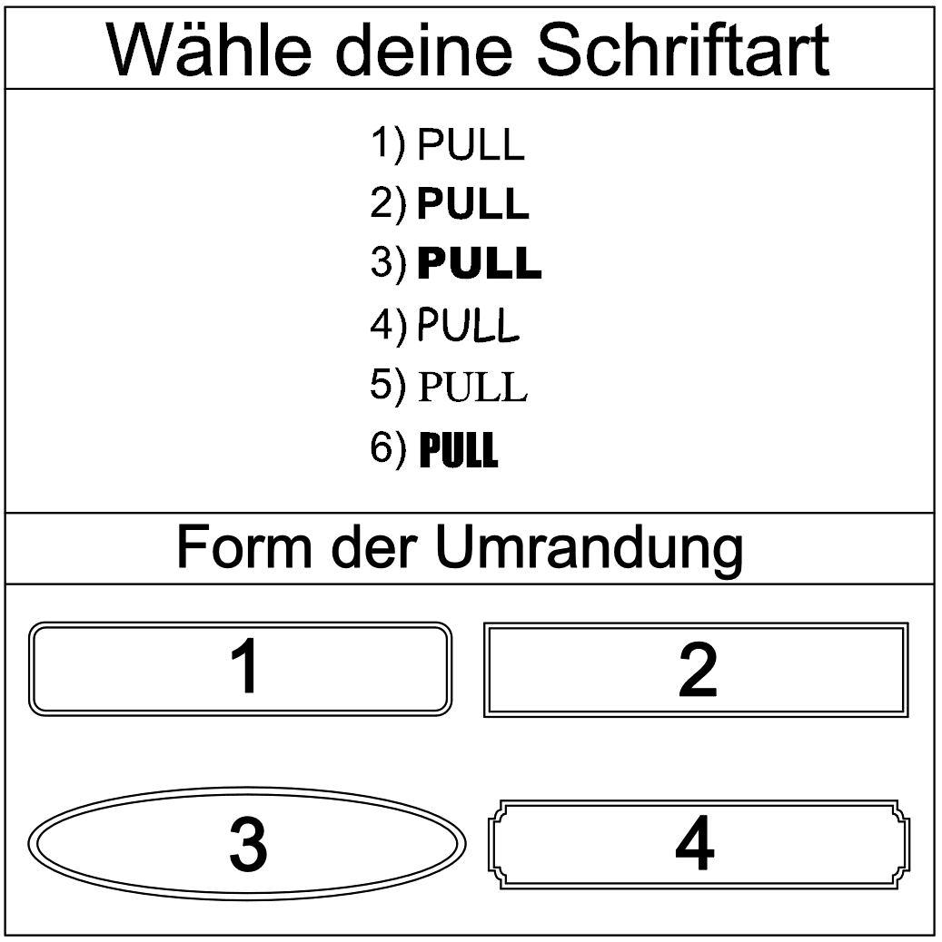 Hinweis-Aufkleber „Pull“