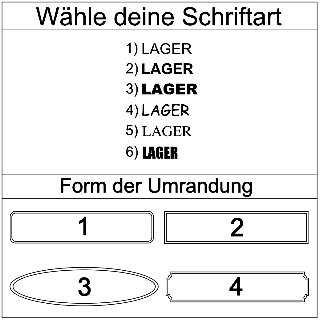 Hinweis-Aufkleber „Lager“
