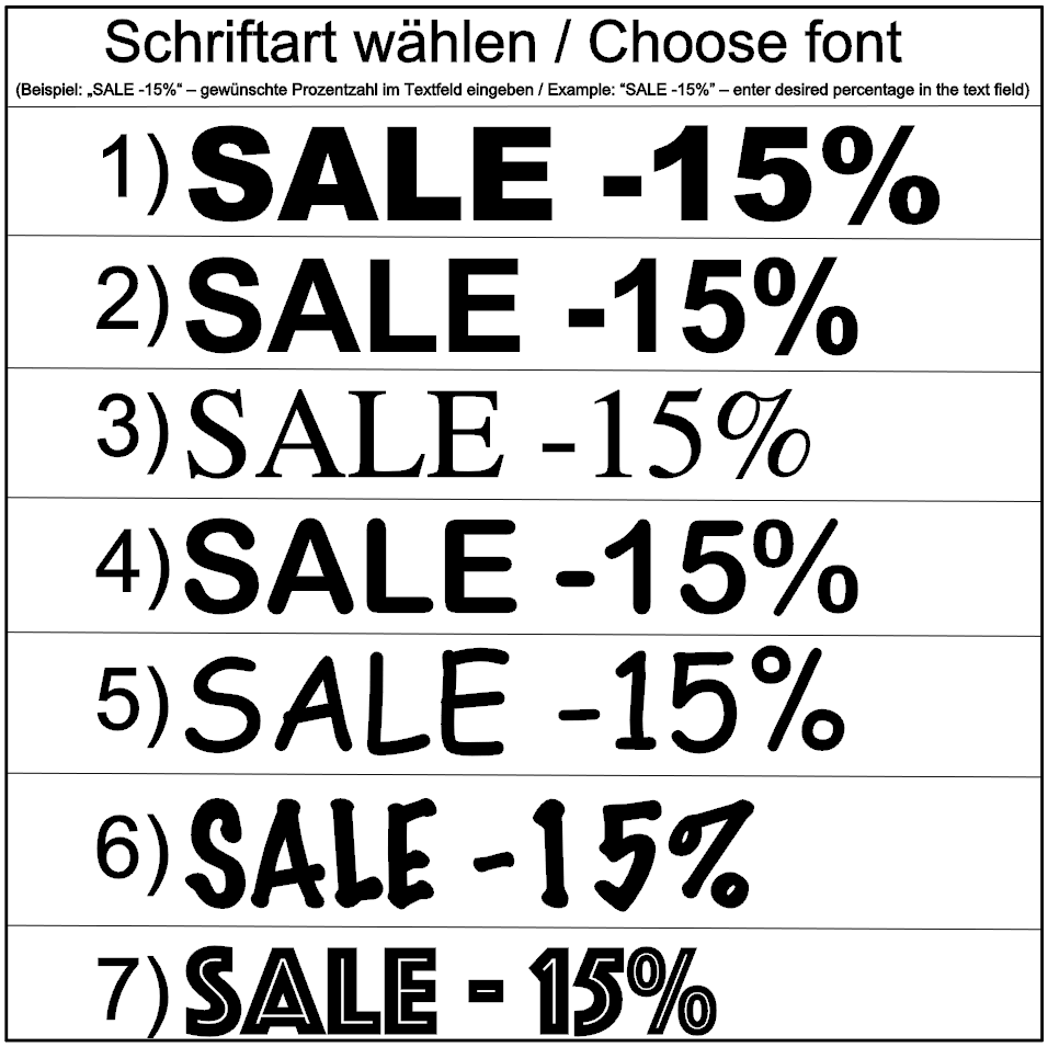 Individueller "SALE" Aufkleber