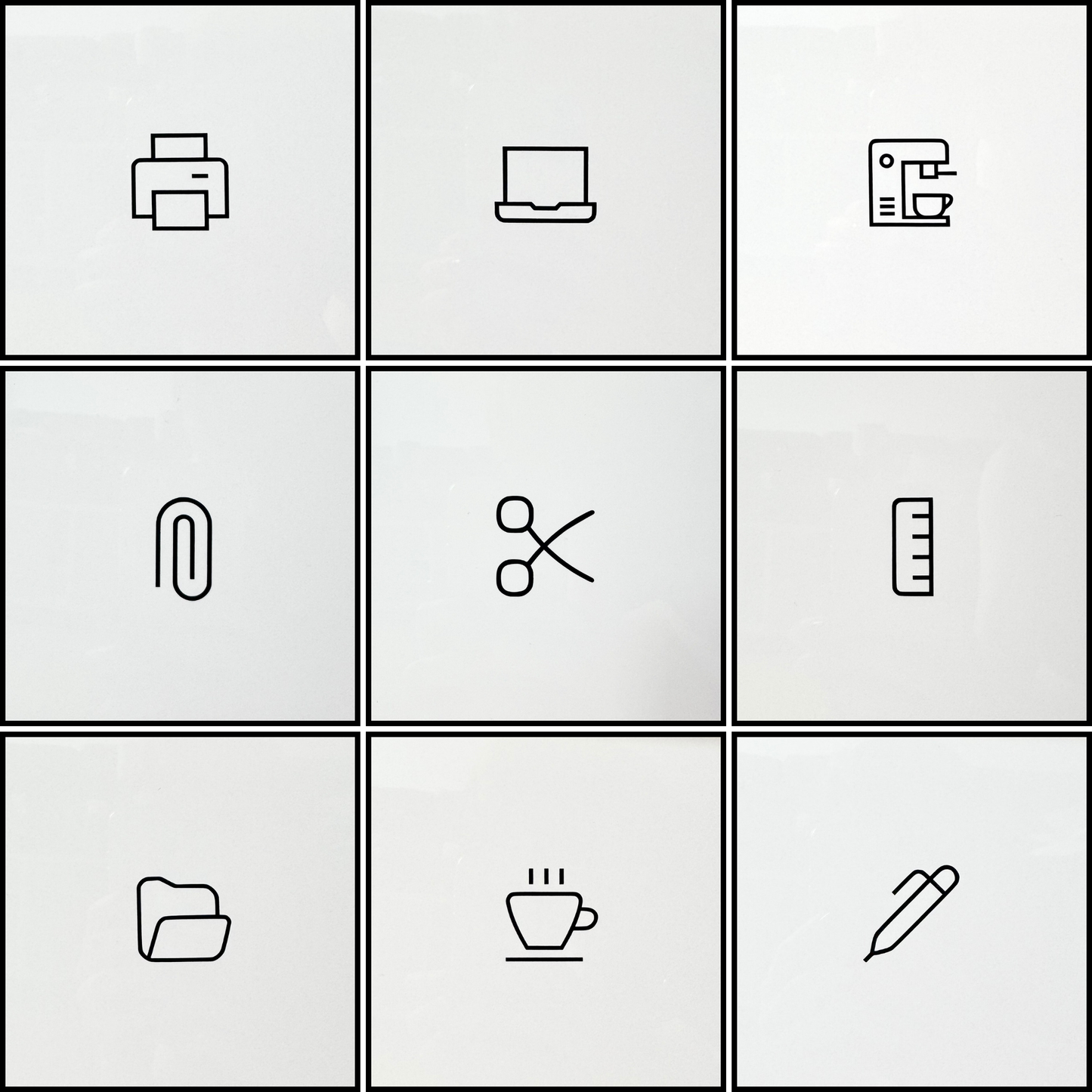 Symbol-Aufkleber Set „Büro & Ordnung“