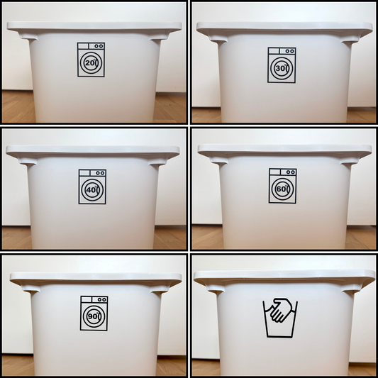 Waschsymbol Aufkleber-Set (6 Stück)