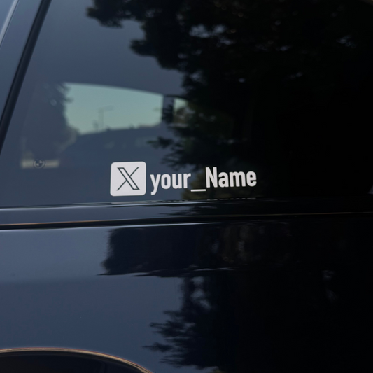 Autoaufkleber mit X-Username (2 Stk)
