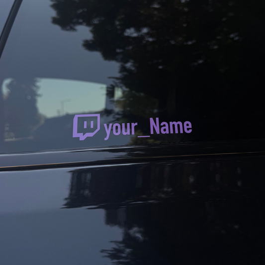 Autoaufkleber mit Twitch-Namen (2 Stk)