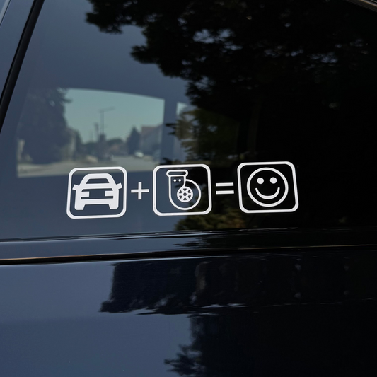 Autoaufkleber „Turbo = Smile“