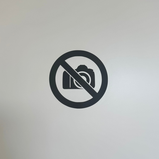 Hinweis-Aufkleber „Fotografieren verboten“