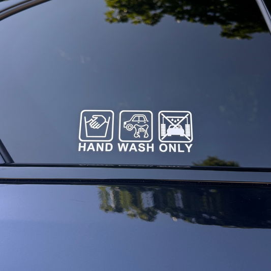 Autoaufkleber „Hand Wash Only“