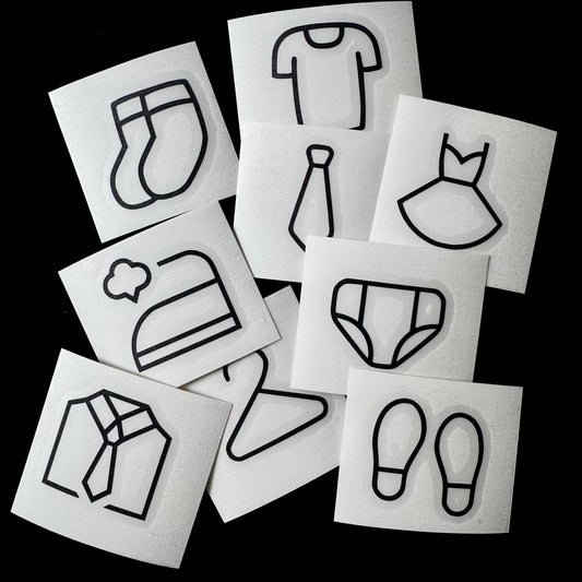 Symbol-Aufkleber Set „Wäsche & Kleidung“