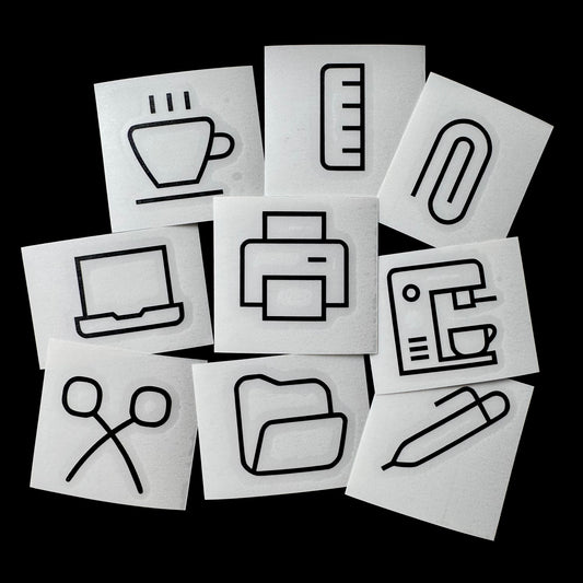 Symbol-Aufkleber Set „Büro & Ordnung“