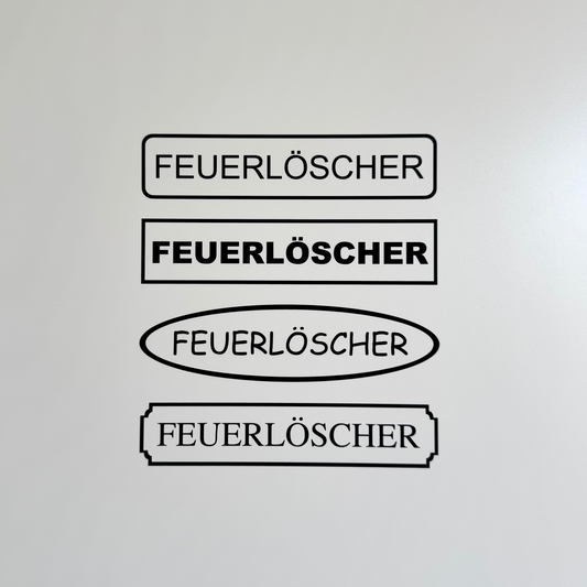 Hinweis-Aufkleber „Feuerlöscher“