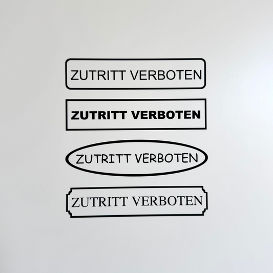 Hinweis-Aufkleber „Zutritt Verboten“