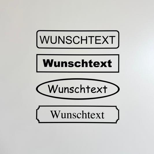Hinweis-Aufkleber „Wunschtext“