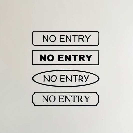 Hinweis-Aufkleber „No entry“