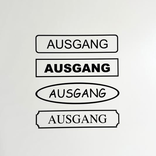 Hinweis-Aufkleber „Ausgang“