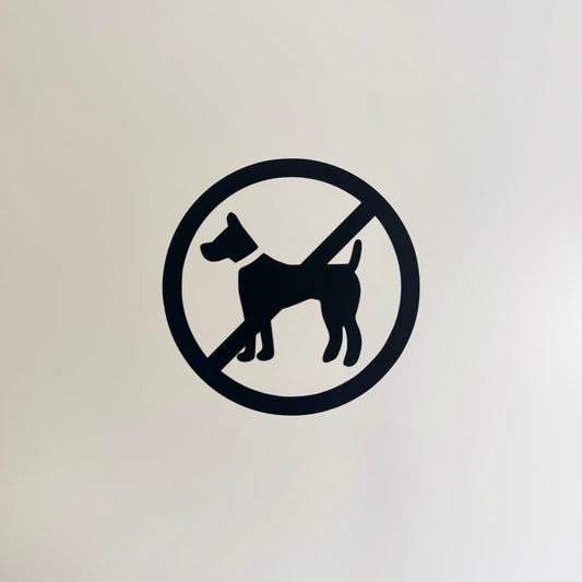 Hinweis-Aufkleber „Hunde verboten“