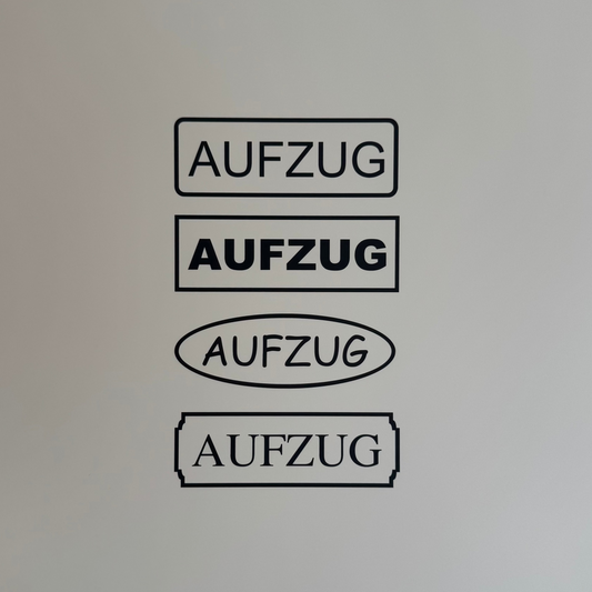 Hinweis-Aufkleber „Aufzug“