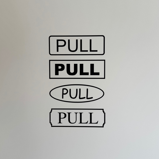 Hinweis-Aufkleber „Pull“