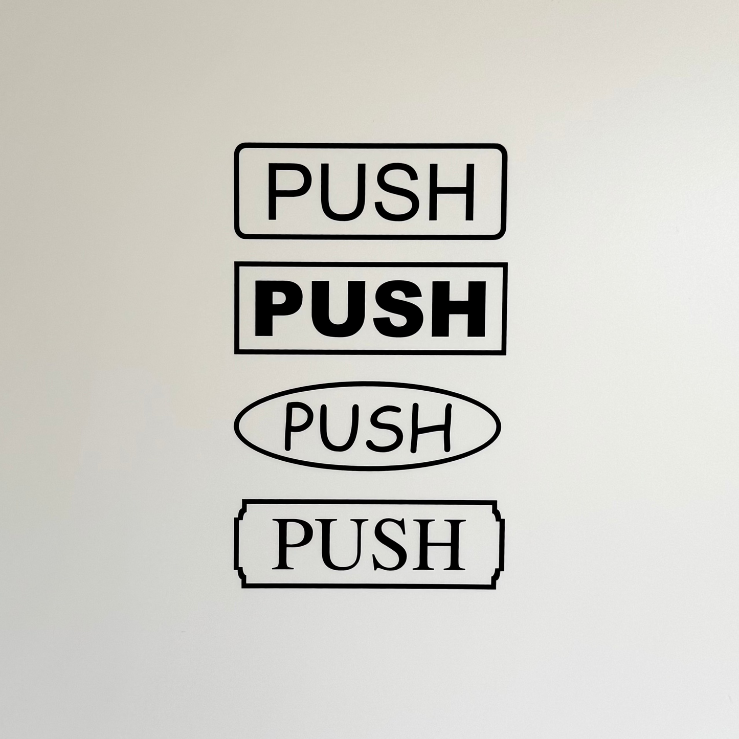 Hinweis-Aufkleber „Push“