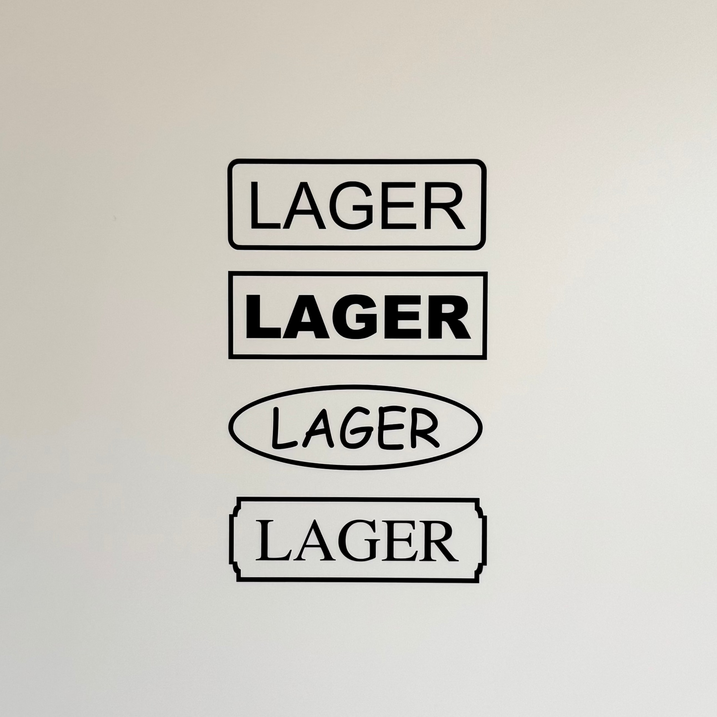 Hinweis-Aufkleber „Lager“