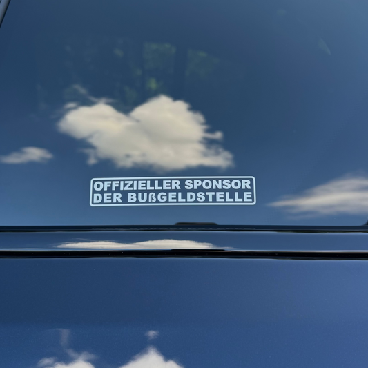 Autoaufkleber "Offizieller Sponsor der Bußgeldstelle"