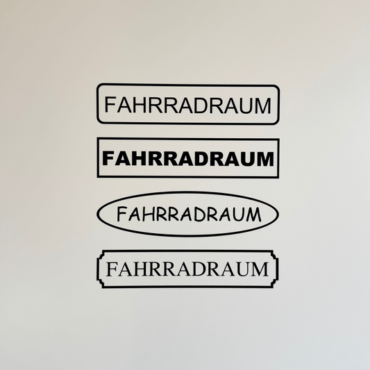 Hinweis-Aufkleber „Fahrradraum“
