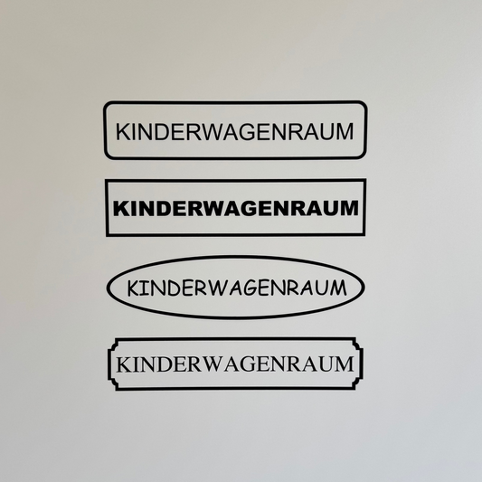 Hinweis-Aufkleber „Kinderwagenraum“